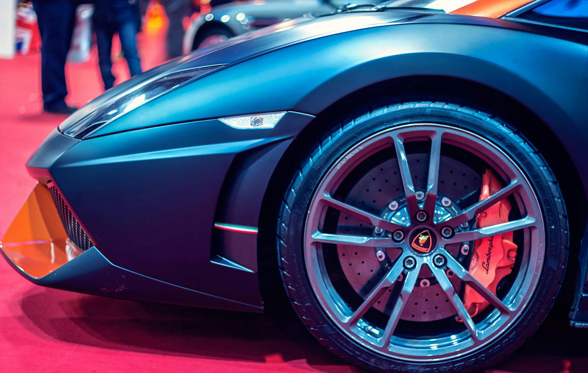 blue luxury car